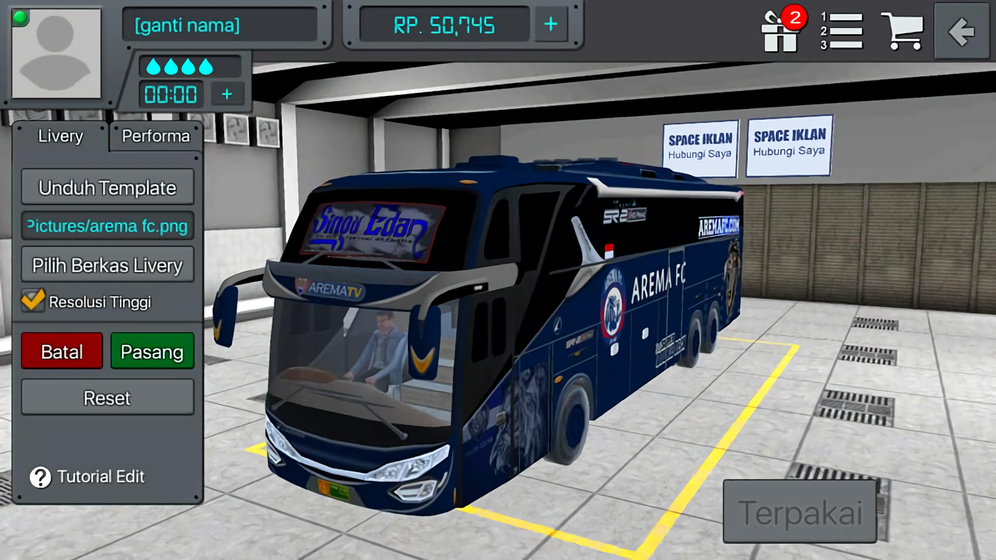 Bus Simulator Indonesia Skin Srikandi Shd Livery livery